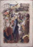 Camille Pissarro Market at Gisors rue Cappeville oil